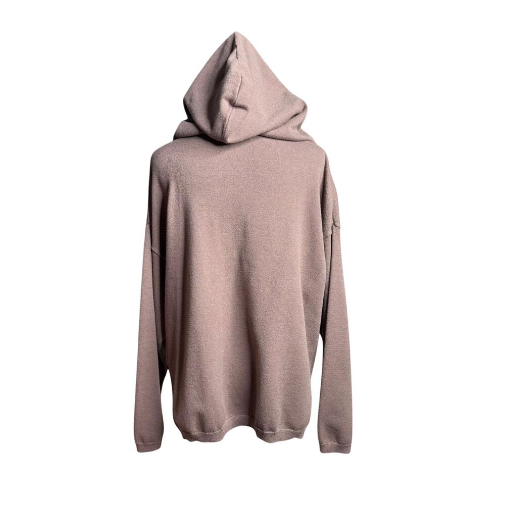 Pink Lily Chocolate Brown Acid Wash Oversized V Neck Hoodie Small - Picture 4 of 9